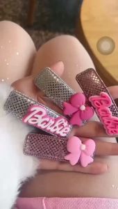 Set 4 Kẹp Tóc Barbie Nơ Hồng Dễ Thương Ngọt Ngào