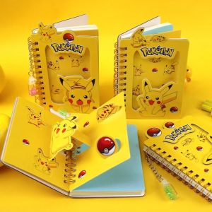 Keeppley | Cute Pokemon Pikachu Notebook Coil Bound Anime Diary Journal Writing Pad for School College Students Office Stationery Gift Set