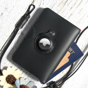 Handmade Vintage Leather Passport Holder Card Wallet Airtag Coin Purse Leefirst Brand Top Layer Cowhide