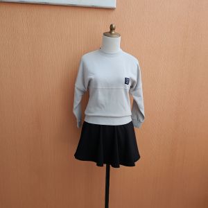 atasan sweater wanita cream crewneck GLAZOS cewek S M blouse santai tebal