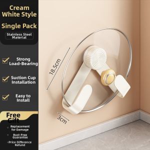 youqin | Wall-mounted Stainless Steel Pot Lid Organizer No Drilling Required