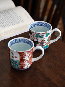 Mino Yaki | Japanese Import Glazed Antique Imari Mugs Set
