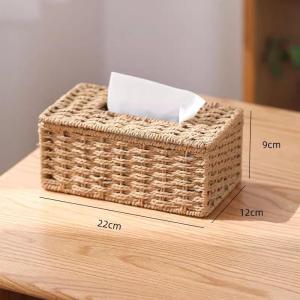 MEISITEKEKE | Woven Rattan Tissue Box Home Car