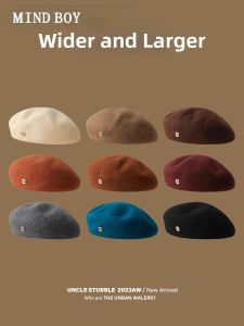 winnie lee | Wool Beret Autumn Winter British Style Large Fit Hat