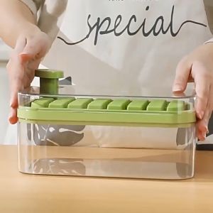 Khay làm đá thông minh ấn tự động nhả đá kèm hộp đựng