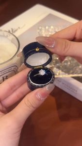 Missu 925 Silver Plated Diamond Promise Ring for Women Fashion Jewelry Cubic Zircon Adjustable Ring RS016
