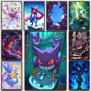 Kayou | Pokemon Peripherals Pikachu Mewtwo Charizard Wall Art Canvas Painting Poster