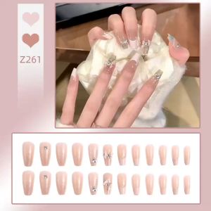 DD261 เล็บปลอม 3 มิติ ชุดเล็บปลอม อินเทรนด์ พร้อมของขวัญ  24 ชิ้น