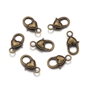 10pcs/lot 26x14mm Zinc Alloy Heart Shape Lobster Clasps Keychain Clasps Lobster Clasp Hook For Jewelry Making Necklace Bracelet