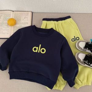 Childrens Casual Sportswear Set Baby Boys Long Sleeve Rabbit Fur Outfit Two Pieces Spring Autumn Trendy Brand Sweatshirt