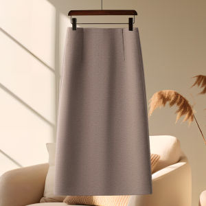 Ankela Red Suit Skirt Womens Spring Autumn High Waist Slimming A-Line Midi Bodycon Skirt Elegant Style Polyester Fiber