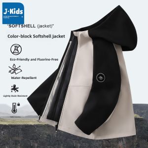 Jeanswest J.KIDS Girls Lightweight Waterproof Windproof Outdoor Jacket Casual Hooded Coat Childrens Top for Autumn And Winter