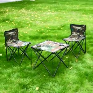 Portable folding 1table and 2 chair piece set outdoor camping picnic back Oxford cloth wear-resistant 2  in1 set