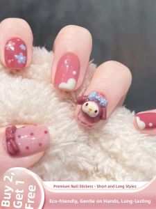 MONLEYTA | Handmade Nail Art Stickers Autumn Winter Collection Short To Medium Length False Nails Tips Professional Grade Nail Care