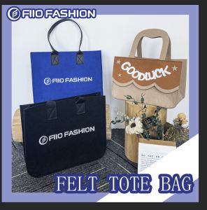 FIIO Korea Fashion Handbags Women Tote Bags Multicolor Felt Bags DIY Tote Bags Gift Shopping Bags Bags Design High Quality Large Capacity Travel Bags Customized Large Commuter Shopping Bags Advertising Gift Bags Kleinlan