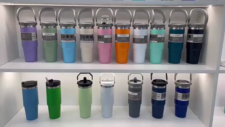 Tumbler Handle CARA Coffee Cup Termos Insulated Cup Stainless