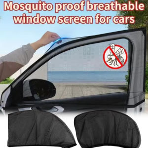 4PCS Car Window Sunshade Curtains Repellent Mosquito Mesh Net Car Anti-Mosquito Side Window UV Protect Breathable Sun Visor Cover