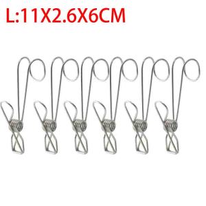 6-24PCS Stainless Steel Clothespins With Hooks Metal Spring Clips With Hooks Universal Hanging Clips Offices Kitchens Bathroom