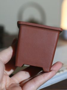 Miniature Purple Clay Flower Pot Square Tabletop Bonsai Plant Potted Ornament Tea Pet Compact Size Floral Greenery Holder