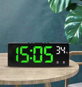 Glow-in-the-dark Desktop Clock Digital LED Electronic Alarm Clock Creative Living Room Decorations Backlight Sound Control Snooze Function