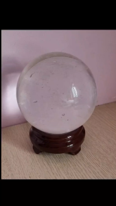 Quả Cầu Phong Thủy Obsidian Thuỷ Tinh Núi Lửa Màu Trắng - Chiêu Եài Hút Lộc