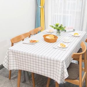 iPii Table Cloth Waterproof Plastic Table Cover Dustproof Oilproof Tablecloth alas meja Room Plaid Table Clothes PVC 桌布