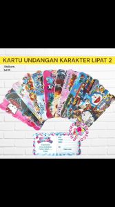 (10 pc) Undangan ulang tahun anak pony boboiboy hello kitty cars frozen the pooh keropi Unicorn / Kartu Undangan Ultah Anak Murah