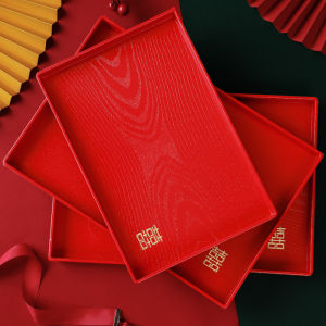 Red Wedding Cake Plate Romantic Marriage Celebration Living Room Sweet Candy Tray Chinese Style Creative Gift Box Couple