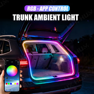 Dynamic Car Trunk Flow Light Strip APP Control RGB Neon Ambient Light for SUV Trunk Led Atmosphere Lamp Universal for DC 12V