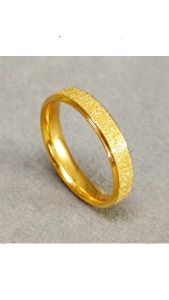 แหวนไม่ลอก OYJR สำหรับผู้หญิง แหวนสแตนเลสแท้ และทรายเรียบๆ