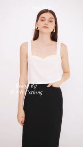 HJYN | Chân váy linen premium Mila Skirt màu đen dáng dài thiết kế xẻ tà phía sau