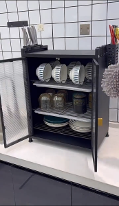 BMZAR Kitchen Dish Rack With Cover Kitchen organizer dish drainer rack Plate Organizer Storage Shelf