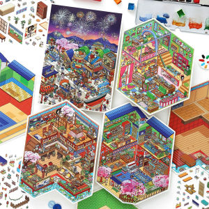 Cute Infeelme 3D Scenic Stickers Handmade DIY Decorative Paper Crafts Business Supplies Adorable Miniature Scene Stickers