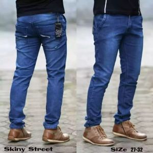 celana jeans panjang / celana jeans slimfit / Celana jeans Pria - Celana panjang Straight Skinny Biru Nevy-Blue Sofjeans Melar