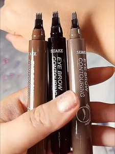 ดินสอเขียนคิ้ว ปากกาเขียนคิ้ว หัวเป็นแฉก เส้นเรียงเป็นธรรมชาติกันน้ำกันเหงื่อ ติดทน4 มิติ เขียนคิ้วดูเป็นธรรมชาติ