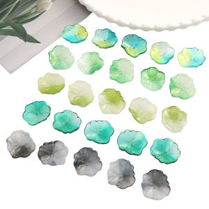 5Pcs Kính lập thể viền trang trí lá sen Hạt hình hoa charm hạt đệm rời cho vòng tay thủ công Vòng cổ bông tai Keychain Tự Làm Thủ Công Phụ kiện làm đồ trang sức