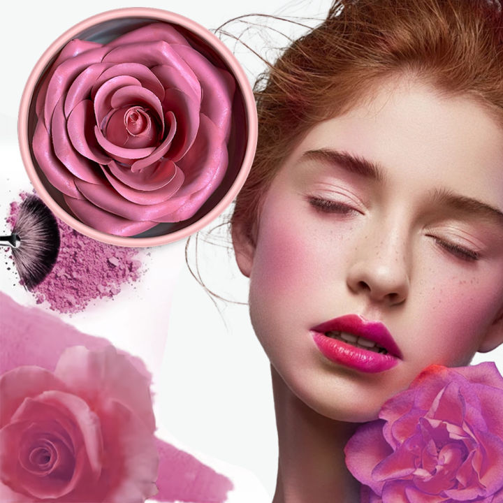 3D Petal Rose Makeup Blush 4 สีของขวัญ Highlighter Rare Beauty Blush ยาง Forma Rosa Real Rose ดอกไม้ Blush Shimmer แต่งหน้า