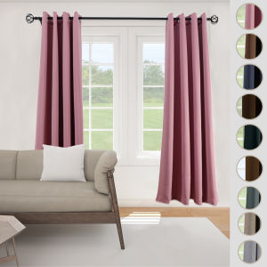 PSC ผ้าม่านสำเร็จรูป สีพื้น กว้าง 0.9-1.35 เมตร สูง 1.3-2.4 เมตร ตาไก่ ทึบแสง เนื้อผ้าหนา กันแสง UV 95-100%