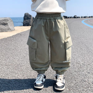 กางเกงทำงานเด็ก กางเกงลำลองขนแกะ กางเกงขายาวทรงหลวม ผ้าผสมคอตตอน กางเกงขายาวฤดูหนาว ปกติ ปกติ ปกติ