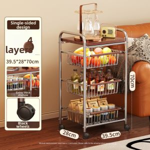 Vintage Style Rolling Multi-layer Storage Rack