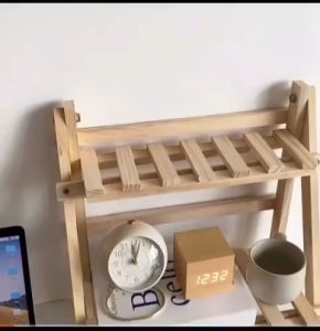 Insta Style Woody Double-layer Folding Storage Rack/Desktop Rack