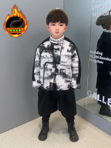 Fashionable Fleece Lined New Year Outfit for Boys Traditional Chinese Hanfu Costume Baby Boy Clothing Set Warm And Stylish