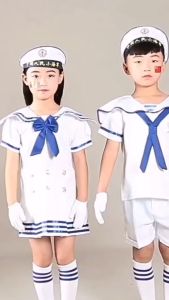 [Local fast delivery] Childrens Navy male and female student uniforms graduation chorus performance costumes