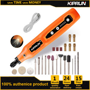 KIPRUN Mini Cordless Drill Power Tools Electric Rotary Tool 5 Speed 3.7V Drill Grinder Grinding Accessories Set With light Wireless Engraving Pen For For Jewelry Glass Wood