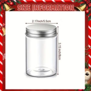 Set of round Transparent Plastic Mason Jars Small Refillable Jars for Everyday Use Ideal for Storing Various Items