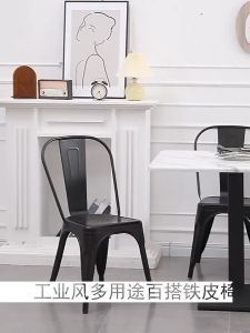 High stool with backrest restaurant coffee chair high dining chair iron steel chair