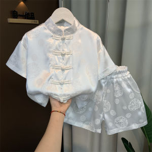 Boys Summer Hanfu Costume Set Childrens Performance Clothing New Chinese Style National School Tang Suit Two-Piece Set