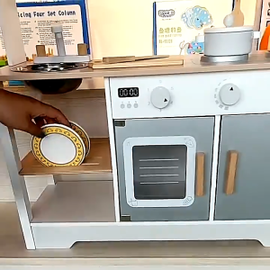 Black Pearl-Childrens Kitchen Set - Wooden - Mini Kitchen Playroom - Cooking - Family Simulation Kitchen