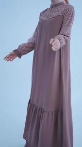 Jual Gamis Nibras NB Gala 002 Bonita Mix Brukat Dusty Pink Gala 02 Gala 2 Gamis Premium