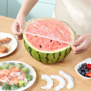E.B.【Ready in Stock】 100Pcs Transparent Plastic Food Cover Storage Bag Kitchen Fresh Saver Bags Organizer